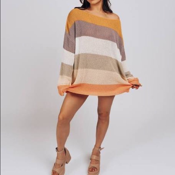 🆕 Color-Block Boatneck Knit Sweater Top - Picture 4 of 16